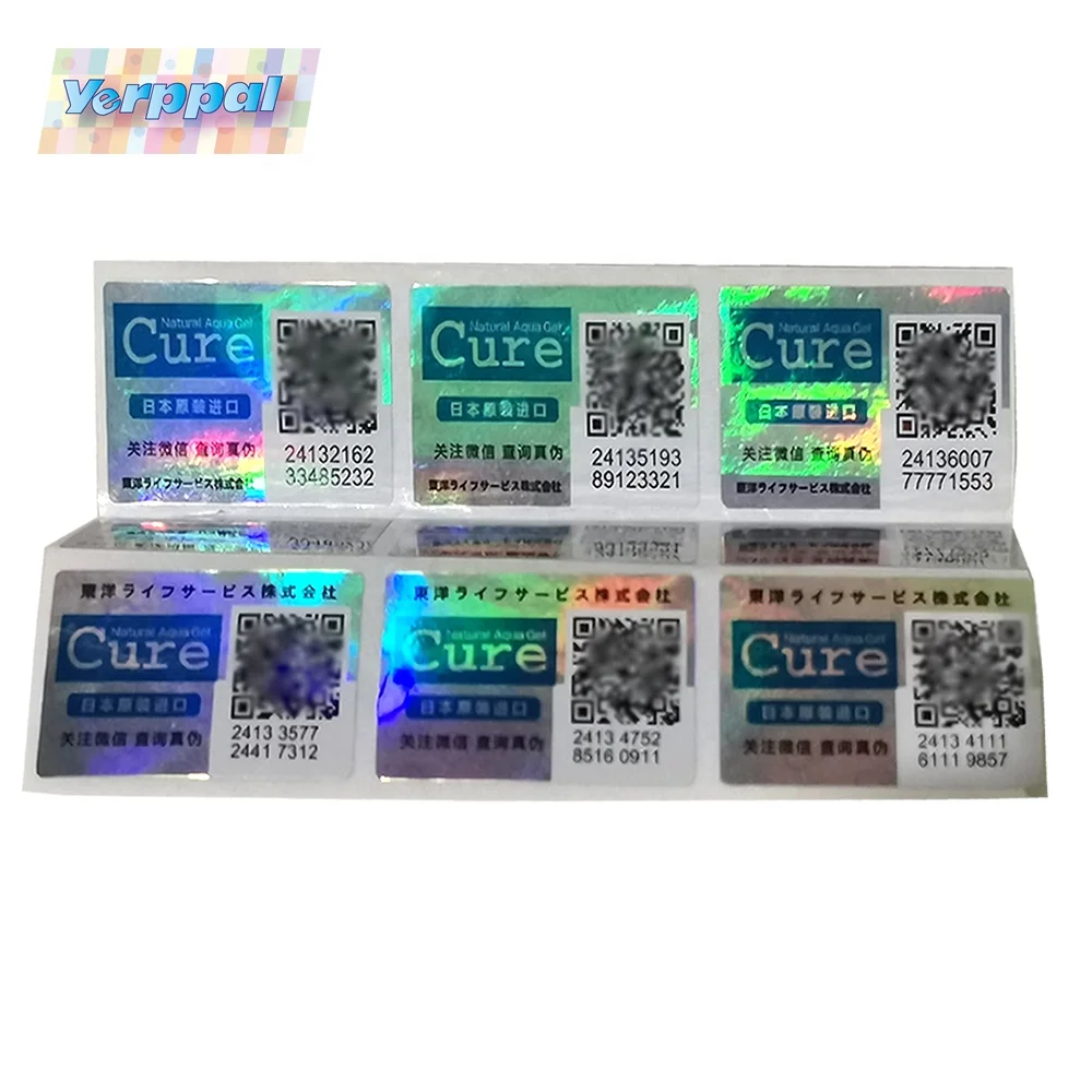 
Custom Logo Printed Laser Hologram Label with Variable Qr Code Anti Fake Sticker Security Label 