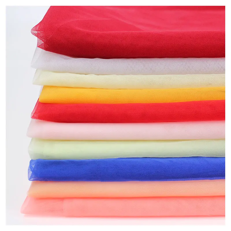 Free Sample Fine Holes Breathable Soft 100% Nylon Rhombus Tulle Fabric For Garment