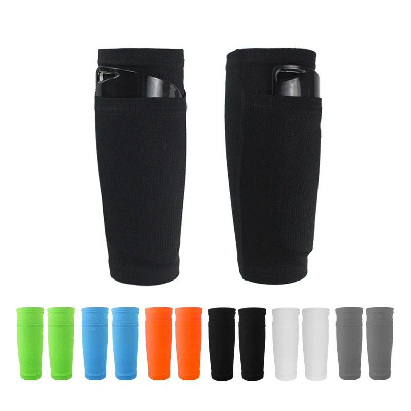 KS-6002# Low MOQ Soccer Accessories shin Guards Sock Football Compression Calf Sleeves with Pocket