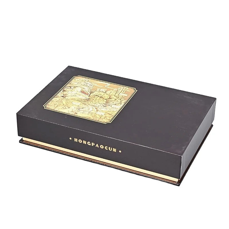 
High Quality gift cardboard packaging high-end recycled black custom paper box 