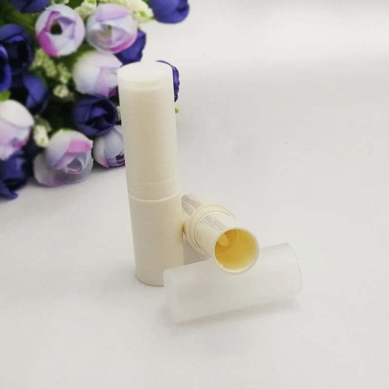 Macaron color plastic lip balm tube Slender cylindrical Lipstick tube rotating   Directly filled  with frosted lid