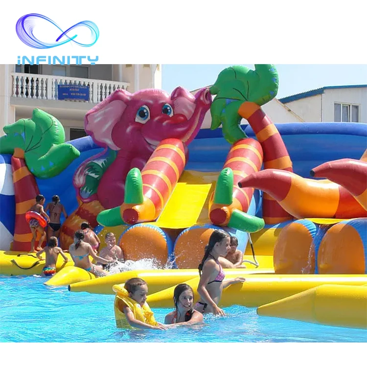 Hot selling Amusement inflatable park summer swimming pool water park outdoor inflatable water park for adults