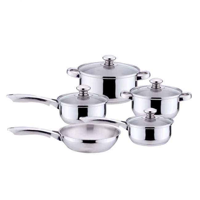 factory price kitchen 18/10 dessini cooking utensils stainless steel cookware sets