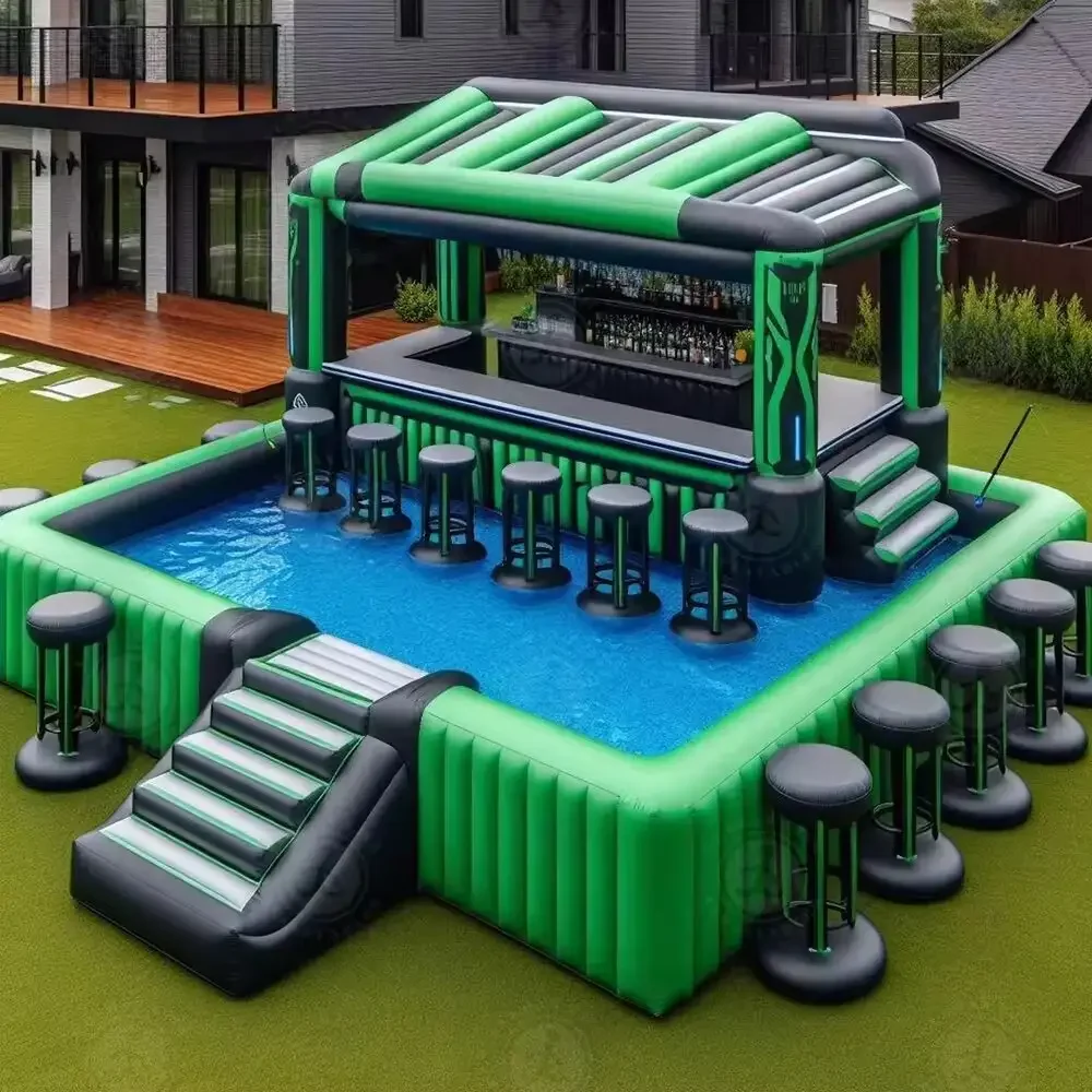 Factory price customized outdoor backyard leisure Water Bar Party Event Inflatable Pool Bars