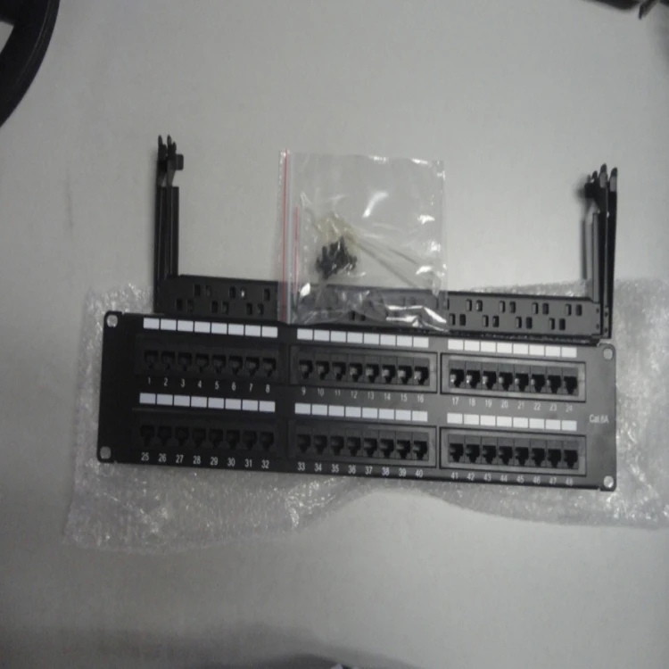  19 дюймов UTP FTP RJ45 1U 2U CAT5e патч-панель 24 порта cat6 с трапецеидальных