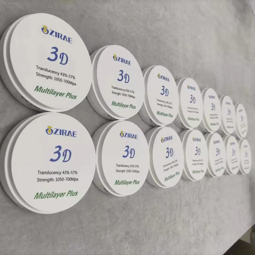 43%-57% 6 layers 3D  multilayer  zirconia dental  block /zirconia blank disk for CAD CAM Open system