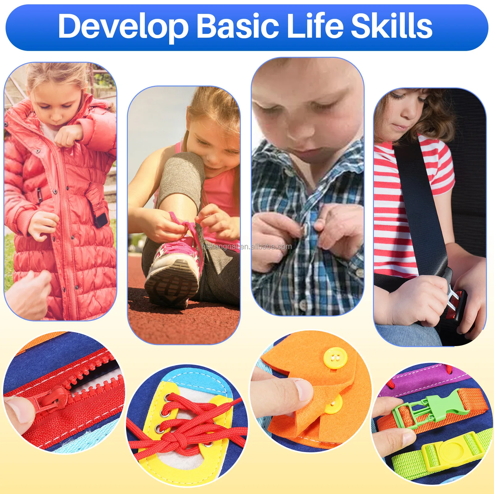 Busy Board Felt for Toddlers 1 2 3 4 Year Old Sensory Activity Board for Learning Toys Travel Toys for Felt busy board