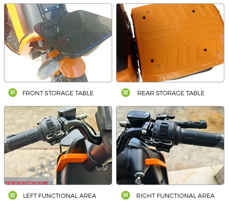 Directly Sale 72V 50Ah 2000W EEC Front and rear disc brakes Chinese Cargo electric Tricycles Motorcycles