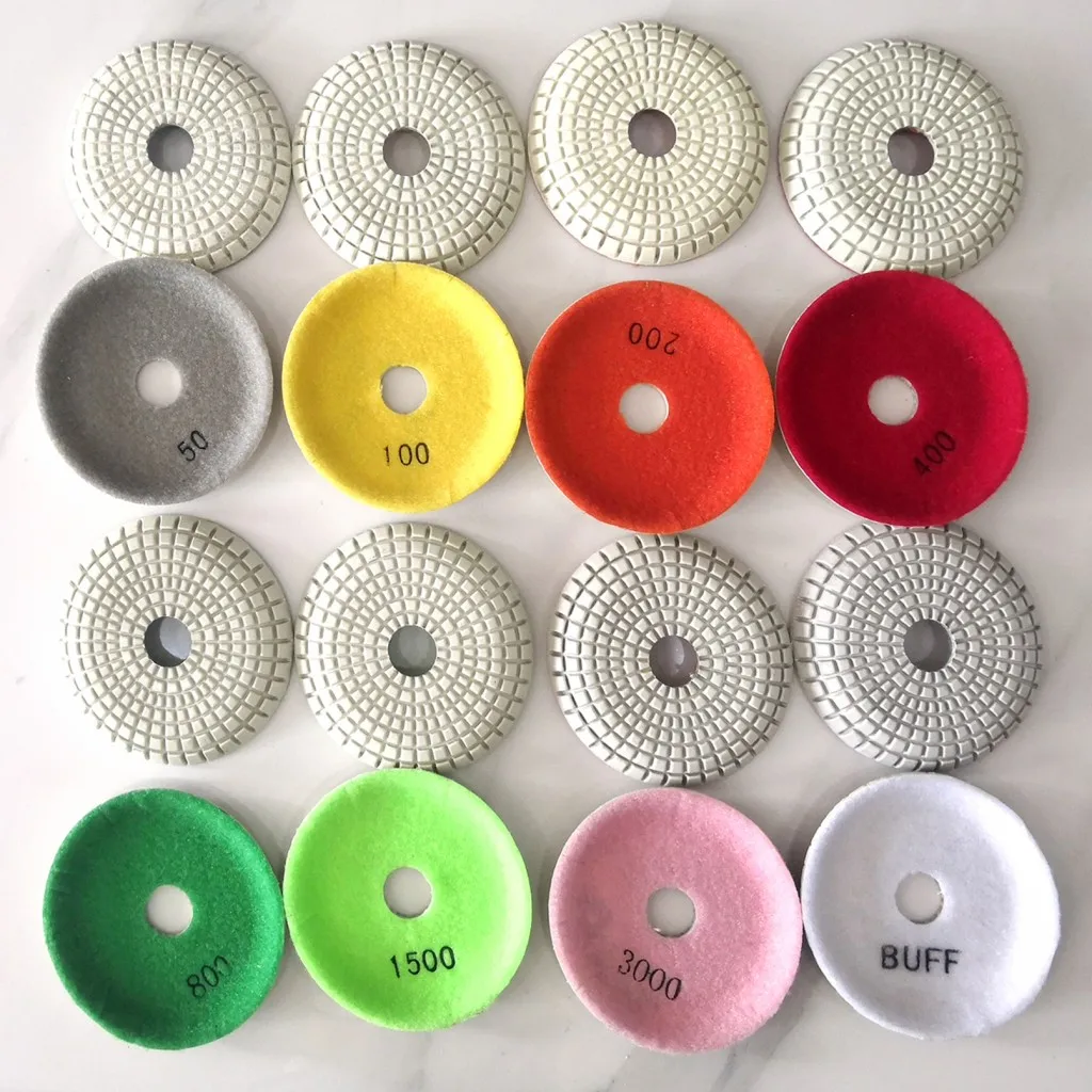 LITTLE ANT Diamond Buffing Pads Granite Marble Polishing 100mm Convex Concave Stone Curving Inward 4 Inch Bowl