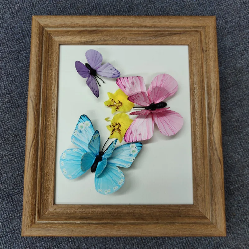 High quality wood grain PS foam plastic deep Shadow Box 3D box photo frame art picture frame