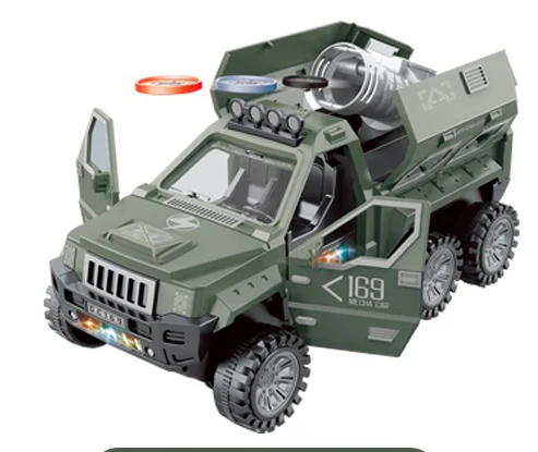 Factory Wholesale Cool Lights Shooting Ufo Armored Truck Automatic Children Electric Toy Car