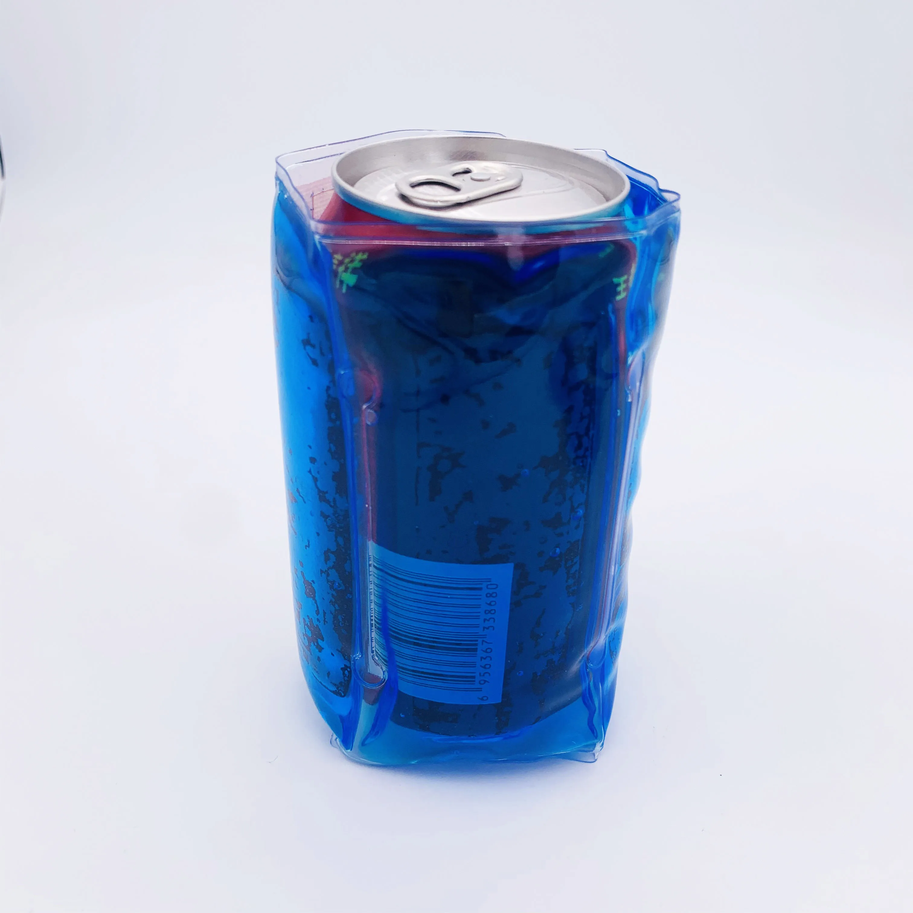 Custom logo hot code gel filled blue beer cooler koozy for promotional gift