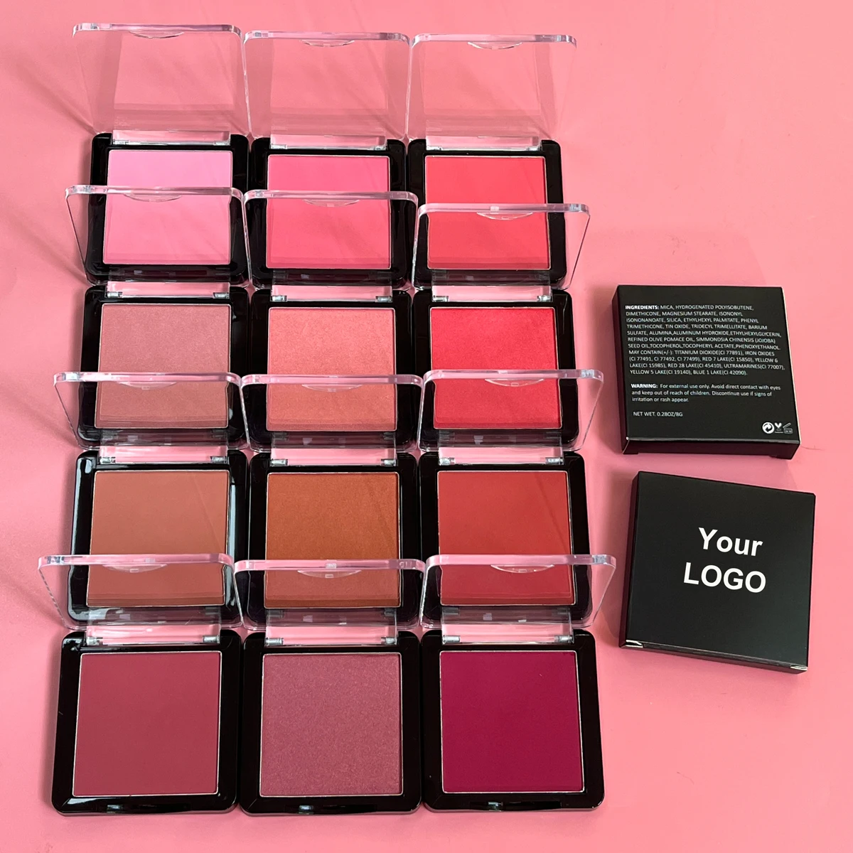 Low moq wholesale matte vegan makeup face blush pressed powder private label cream blush palette