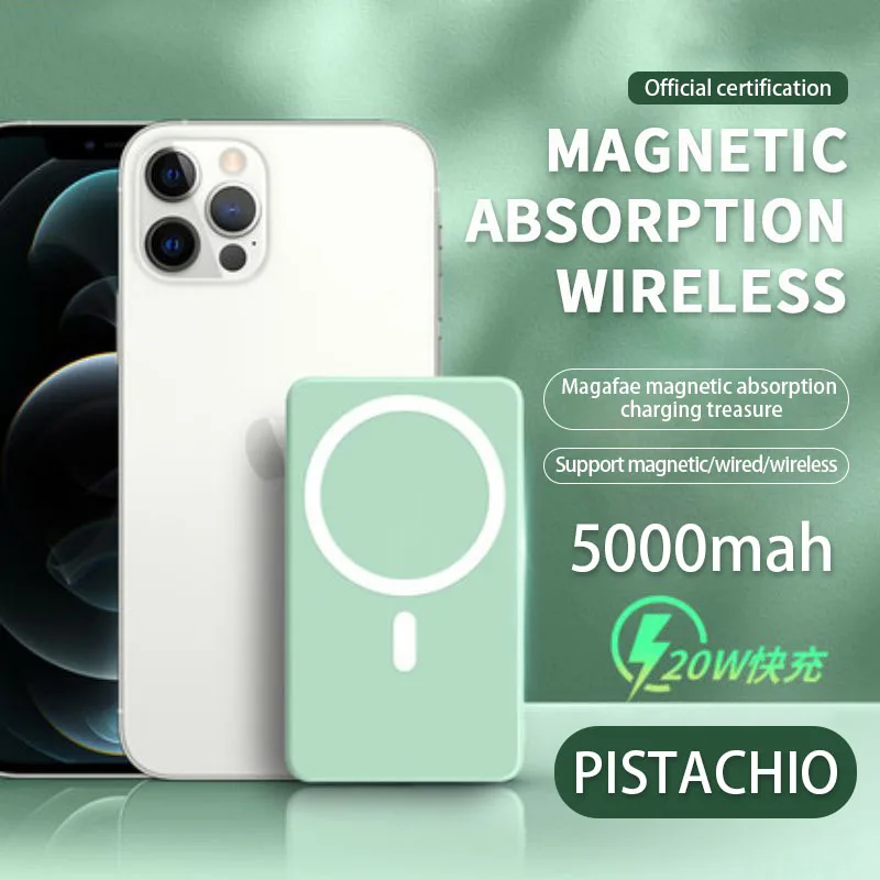 Новинка 5000 мАч двойной usb magsafing 20 Вт одноразовый телефон 12 pro max магнитное Беспроводное зарядное устройство внешние