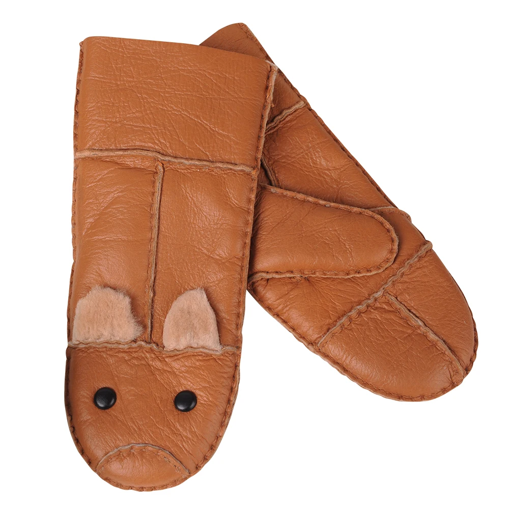 Водонепроницаемые зимние шерстяные перчатки из натуральной овчины