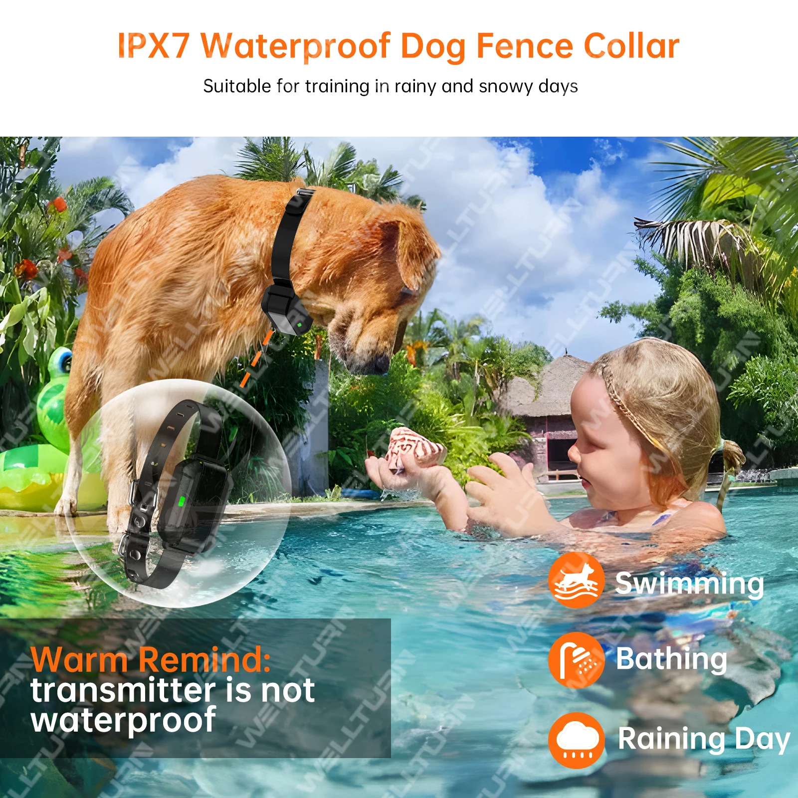 Wireless Fence Training Collar Wireless Dog Fence Portable Pets Safe Containment System for Outdoor,Yard,Indoor,Camping