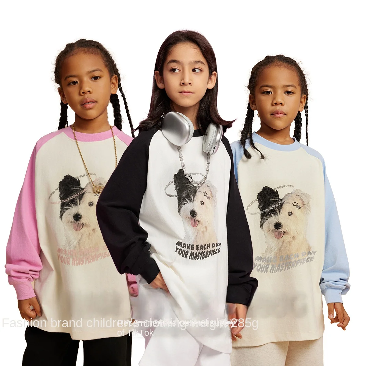 2023 Autumn And Winter Gap Kids Clothes 285G Contrast Color Kid Oversized Sweatshirt Baby Clothes Wholesale