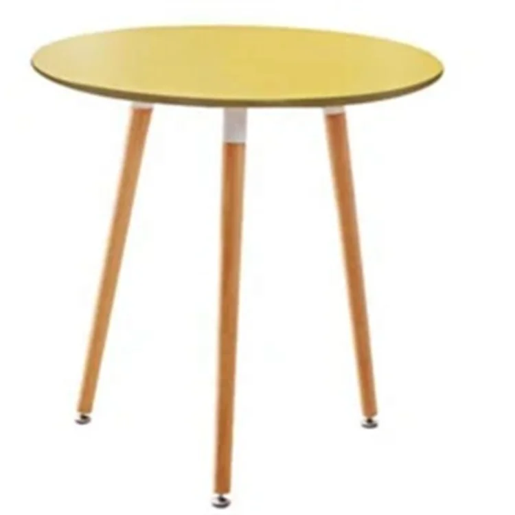 Office Kitchen Modern Wood Legs White Round Mdf Dining Table living room tables Kitchen Dining Table