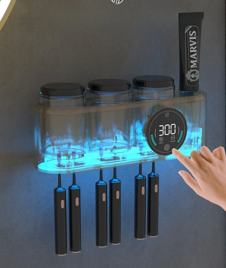 Disinfector UV Sterilizer Toothbrush Holder Automatic Toothpaste Dispenser Sanitizer