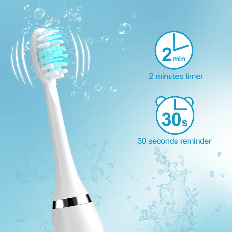 Availablewaterproof 6 Brush Cleaning Brush Usb Rechargeable Adults Kids Mechanical Toothbrush Sonic Electric Toothbrush