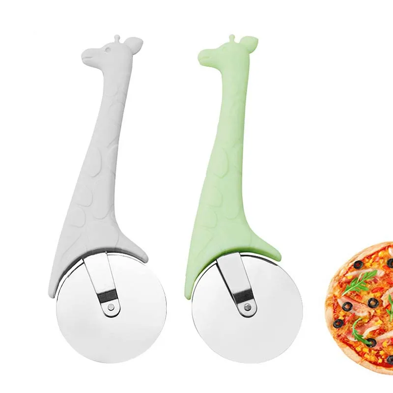 Creative Pizza Roller knife Pizza cutter 430 baking tools Giraffe plastic handle pizza roller knife
