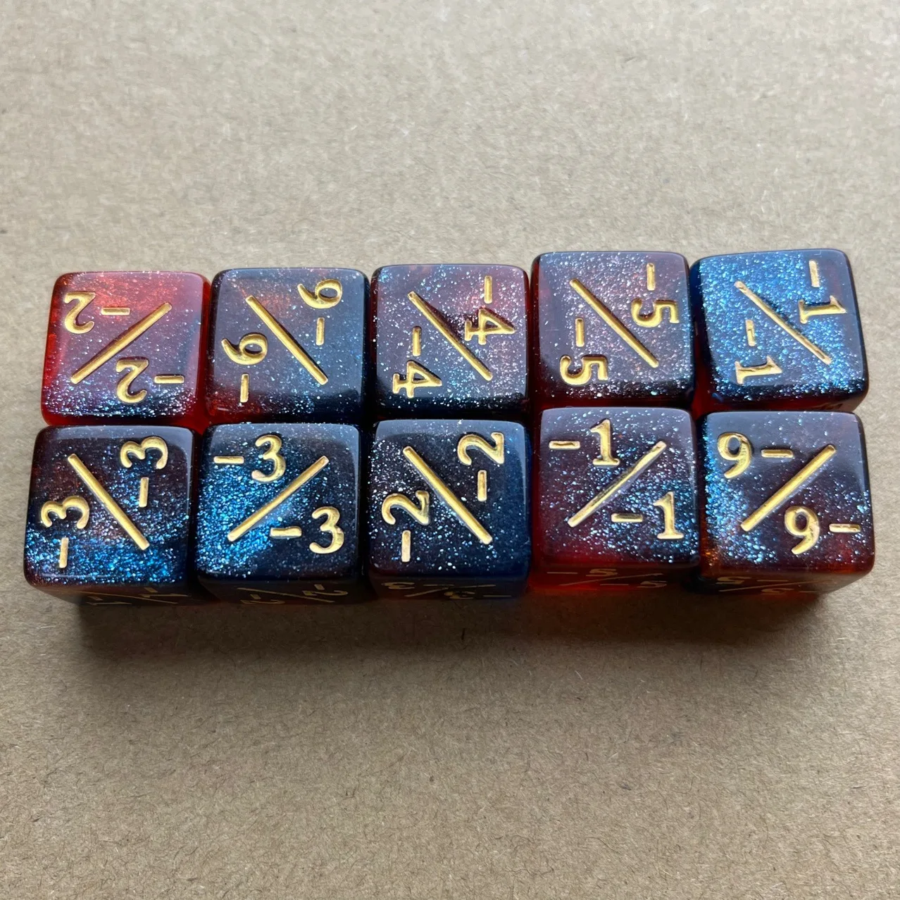 16mm D6 Plus and Minus Counter Dice Token Dice MTG Game DiceTable Game Double color Plastic Board Game Toys Accessories