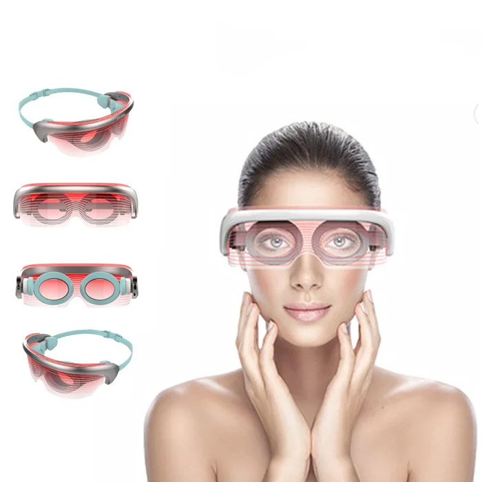 OEM ODM 3D Eye Vibration Led Red Light Therapy Device Led Eye Glasses Anti Aging Led Therapy Eyes Massager