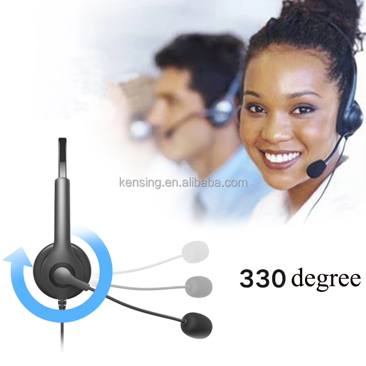 MHP-340 QD RJ QD Converter Wired noise cancelling call center headst telephone headphone with microphone For landline telephone