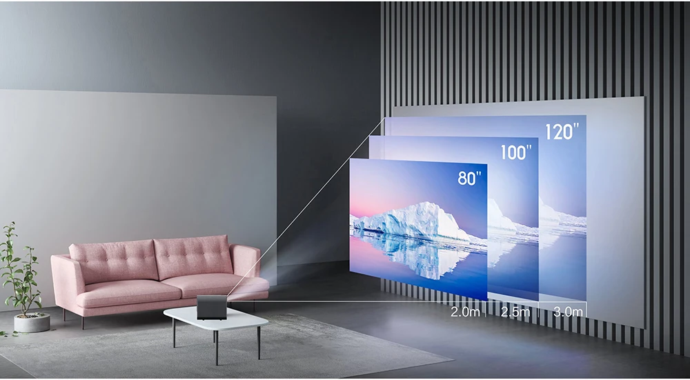 Jenovox M3000 Pro DLP Projector 1080P 1250 ANSI Lumens High Brightness 2.4G 5G Wifi Smart 3D Projector 4K For Cinema