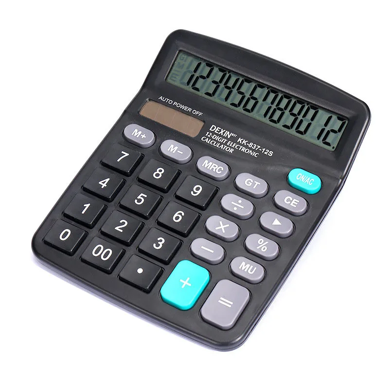 Desktop Calculator Dual Power Supply Solar Energy with Batter Office Finance Student Calculator