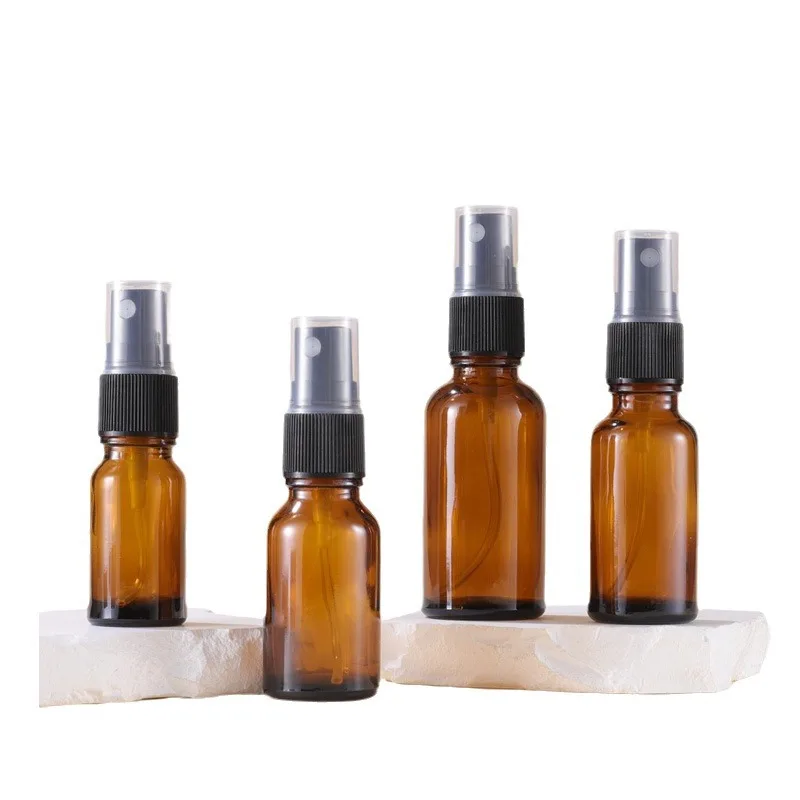 Custom 5m 10ml 15ml 20ml 30ml 50ml 100ml amber brown clear round glass spray bottles