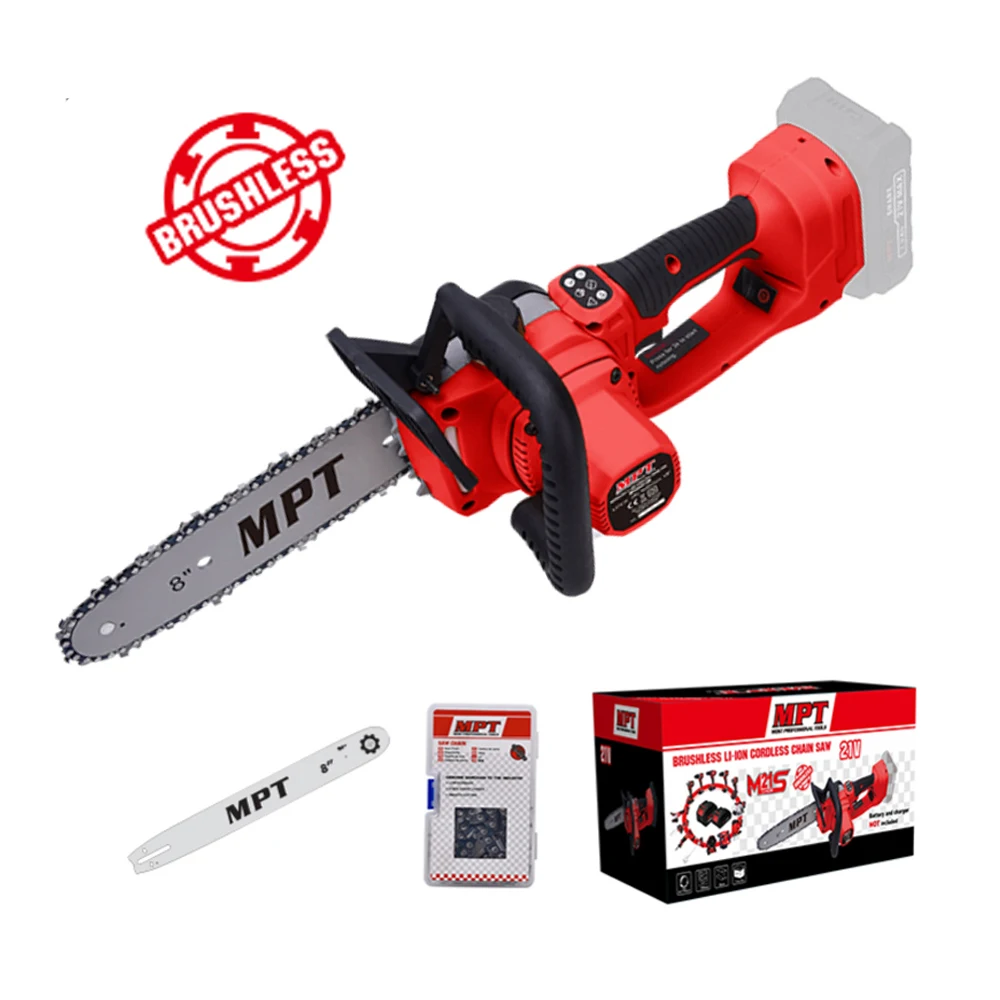 MPT 21V Cordless Brushless Chain Saw Handheld Cordless Chainsaw For Wood Cutting