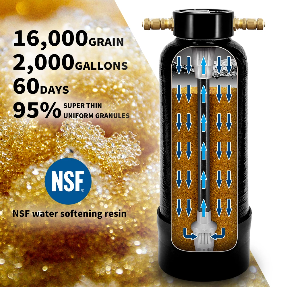 Portable Water Softener RV 16000 Grains Softener Hard Water Filtration System for Car Washing Pressure Washing