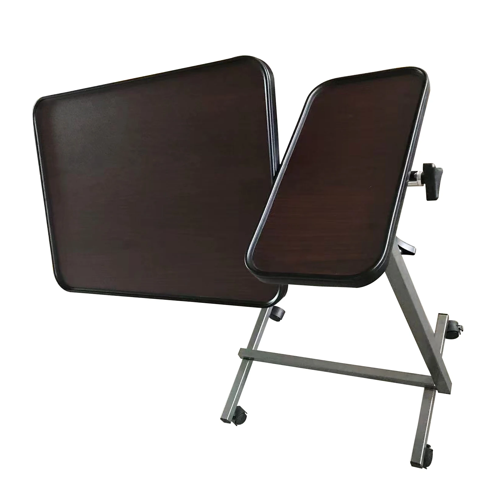 high quality clinic movable hospital home furniture medical adjustable over bed rolling sofa bed side table with casters