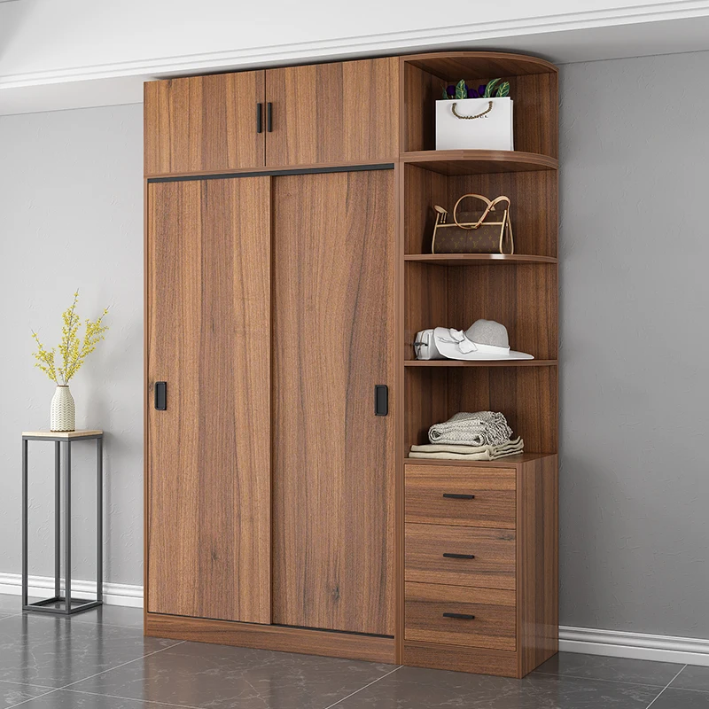 Factory Outlet Modern Fashion Minimalist Design Bedroom Sliding Door Wardrobe
