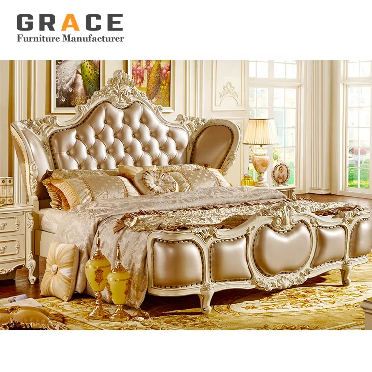 H8818W hot sale European style luxury wedding bed room furniture bedroom set