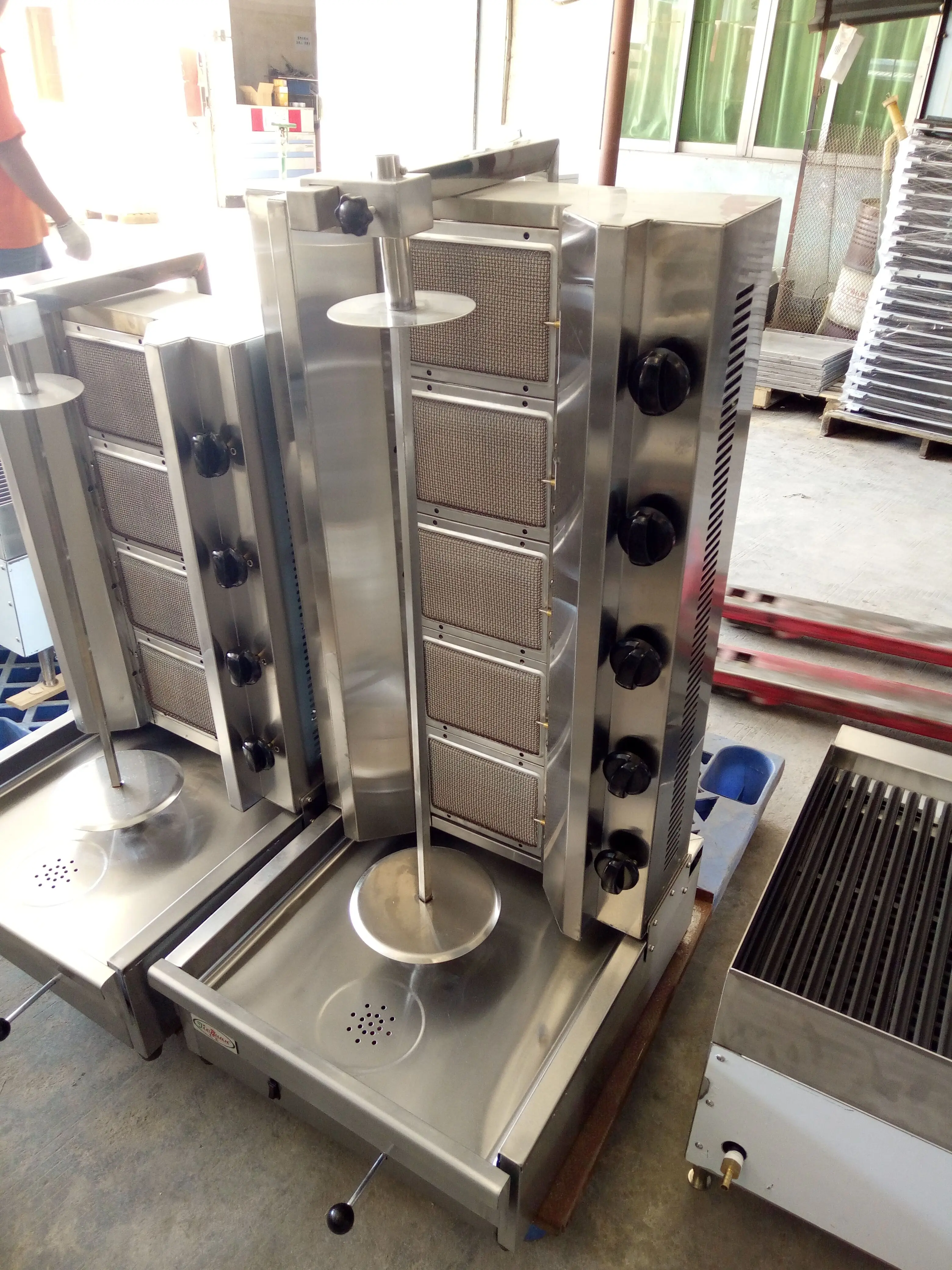 Kebab 5 burner Rotating meat Doner gas shawarma chicken toaster
