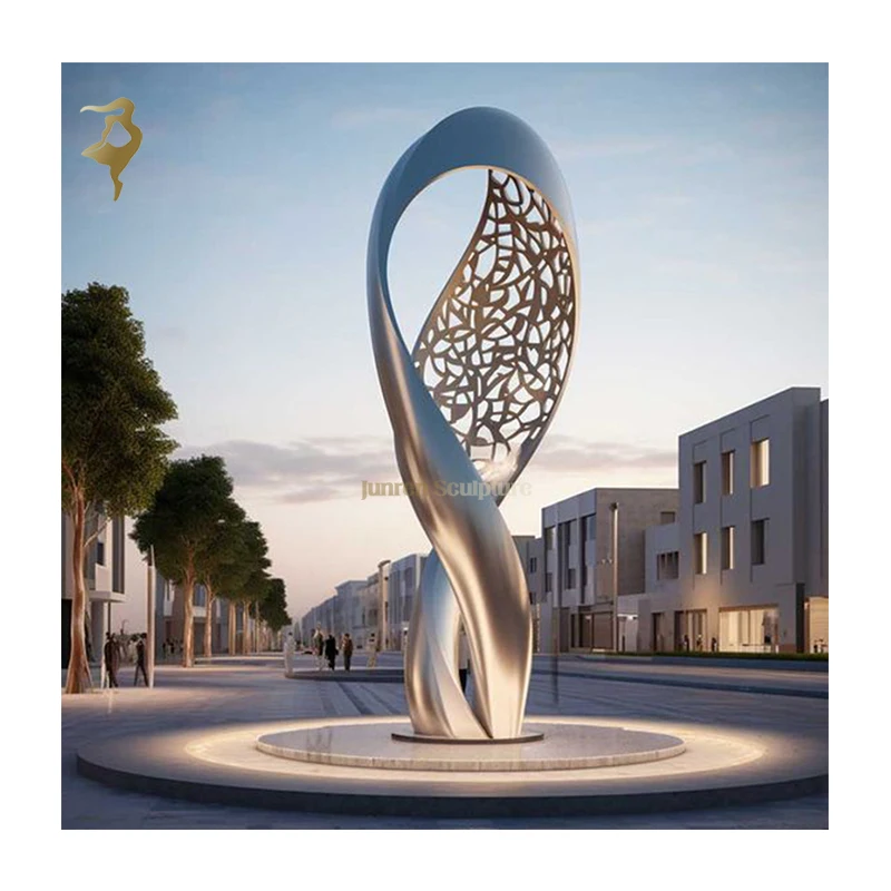 Modern Design Mirror Polishing Stainless Steel Abstract Figure Playing The Violin Sculpture