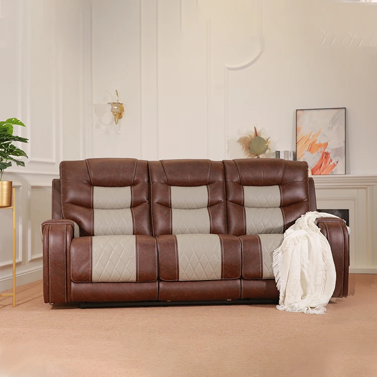 Электрический синтетический кожаный домашний кинотеатр, модульное кресло с откидной спинкой и зарядным устройством для телефона