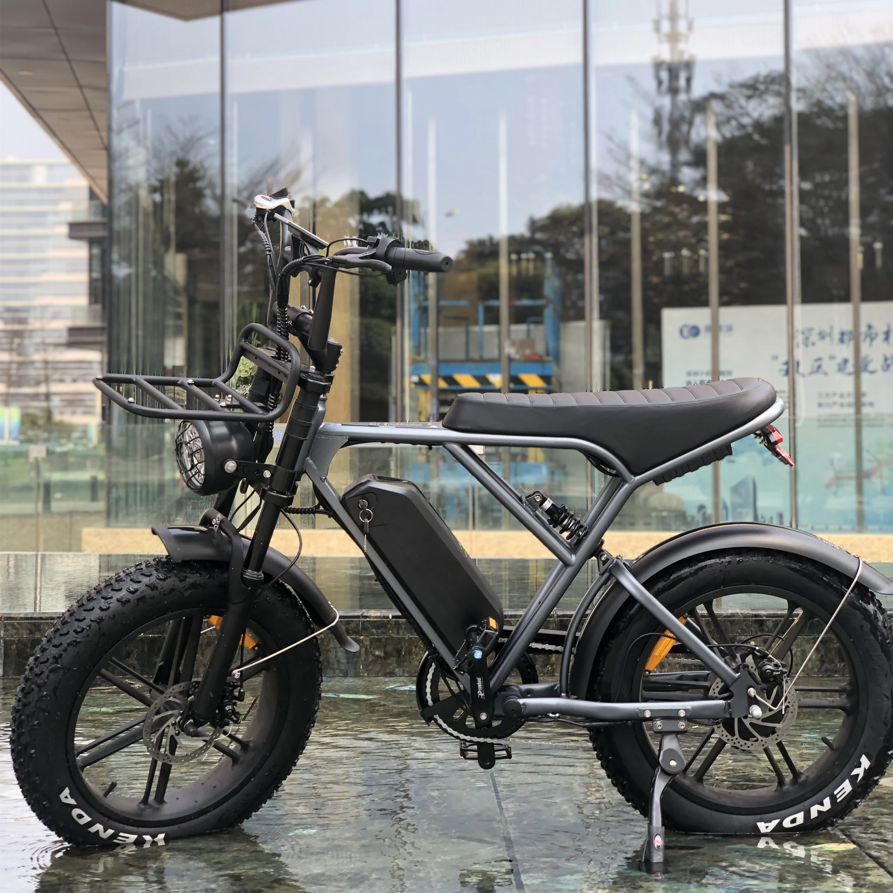 Ouxi H9 V8 2.0 Electric City Bicycle with Lithium Battery Steel Frame Disc Brake Fat Tire Bike Adults Available USA Warehouse