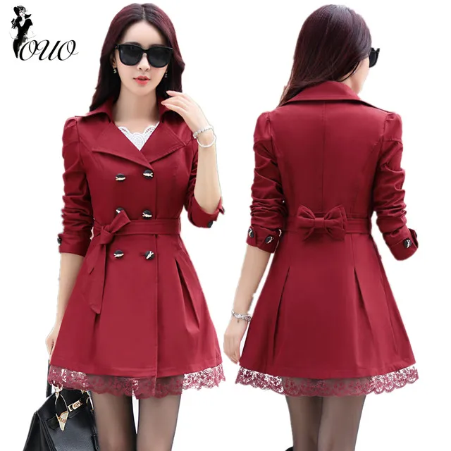 Korea design fashion clothing latest lace wind coats OC71