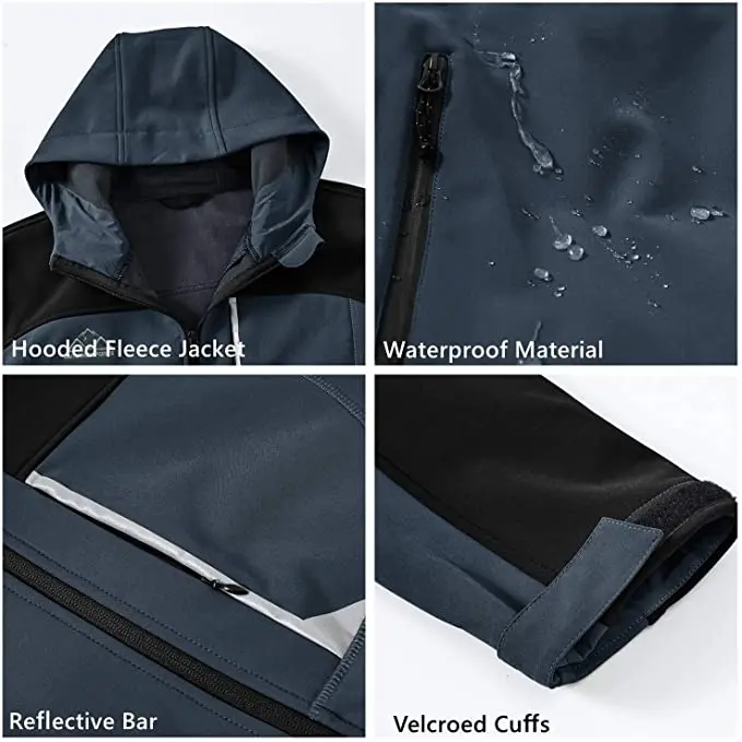 Мужская уличная куртка с флисовой подкладкой тактическая капюшоном и Бархатными