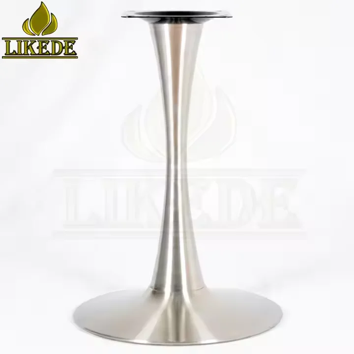 Detachable Stainless Steel round Trumpet Tulip Glass Table Leg Modern Furniture Legs