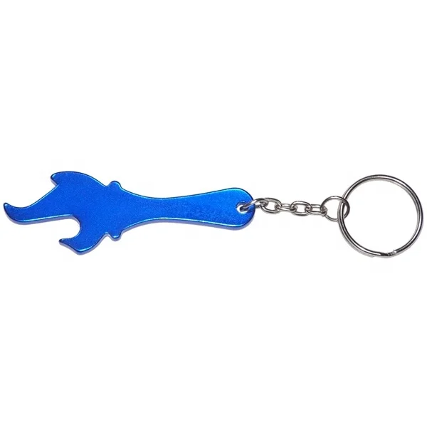 Yiwu Promotional Torch and flame shaped aluminum bottle opener with key chain / key ring