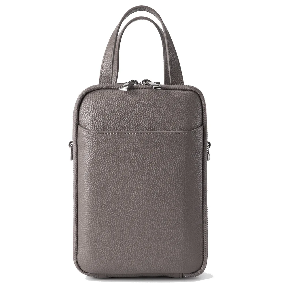 Top selling high end quality multi function Crossbody bag women leather shoulder bag  with double zipper pocket