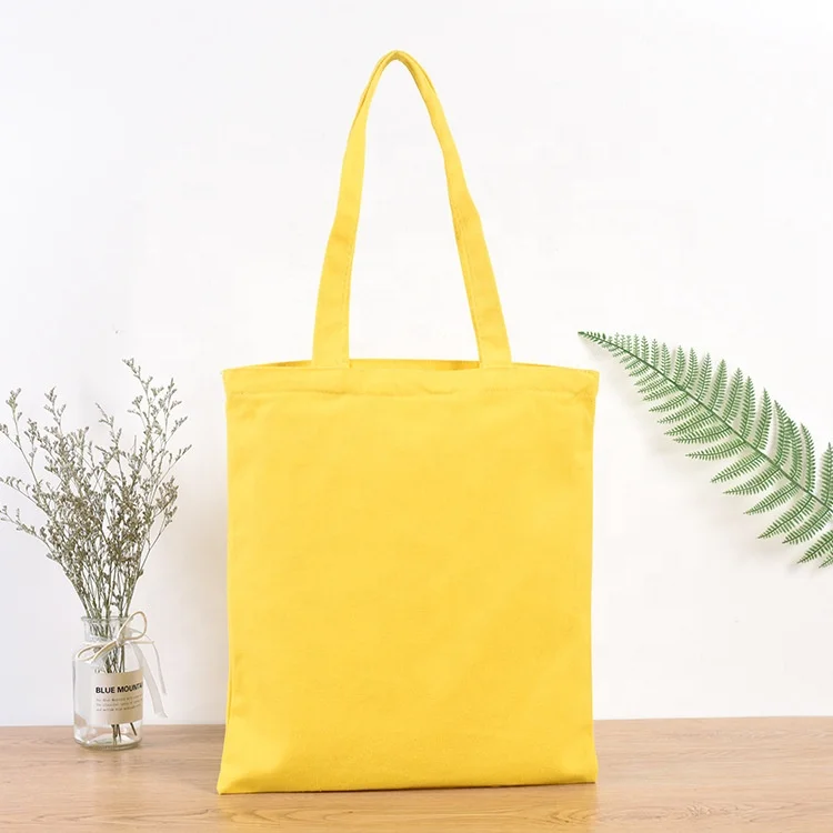 Wholesale Heavy Duty Reusable Colourful Black White Red Green Yellow Blue Cotton Canvas Calico Cotton Tote Bag