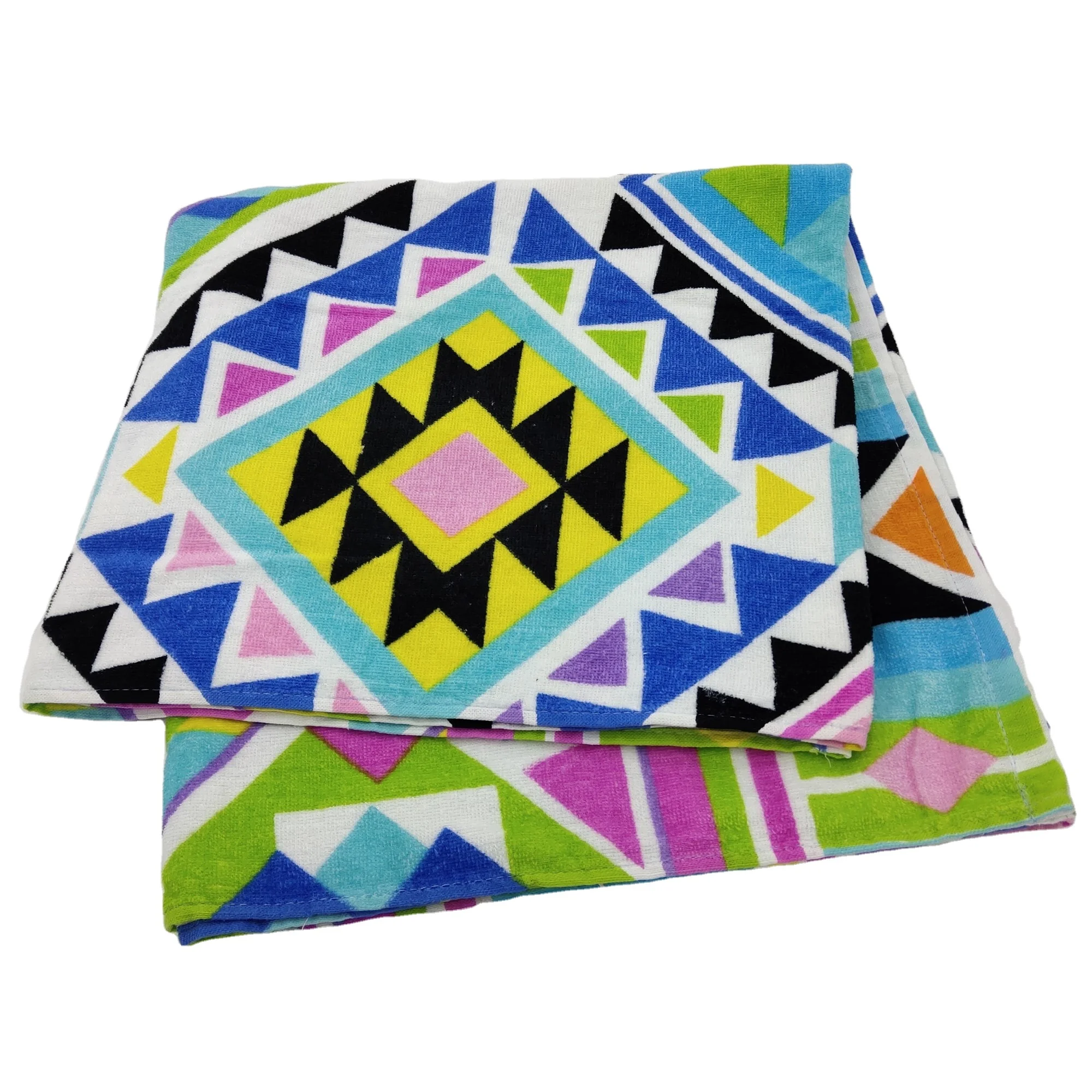 
Customised Cotton Beach Towel Velour And Terry Digital Printing Reactive Print 