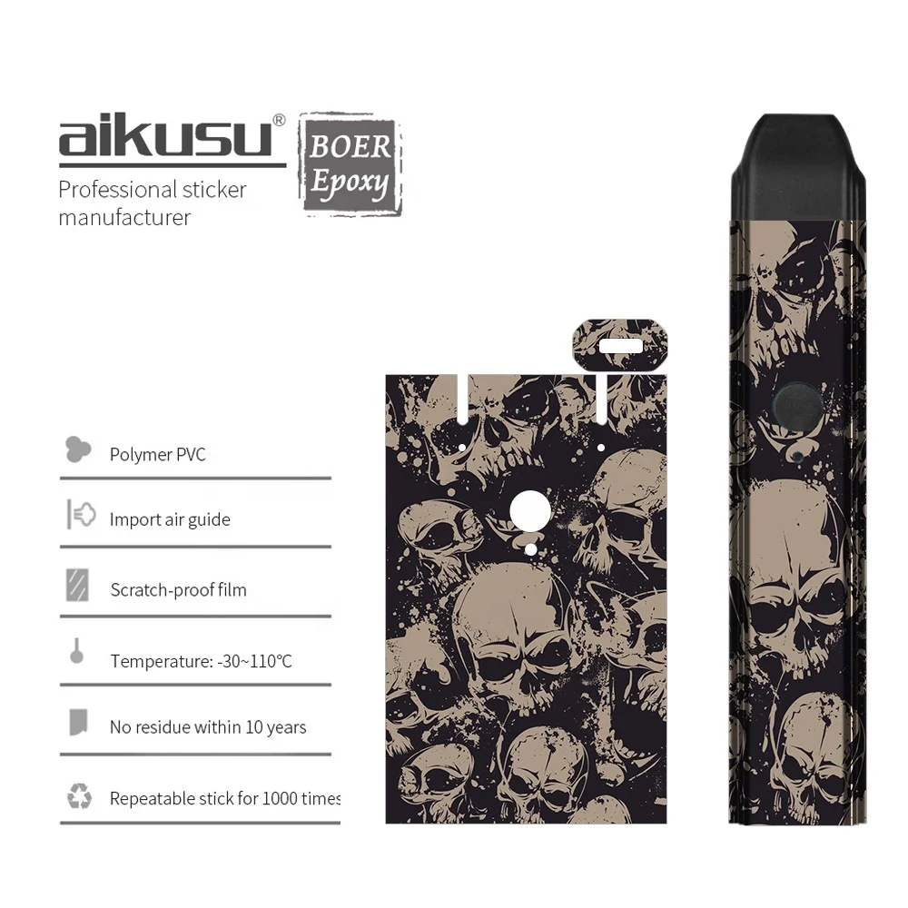 
Custom designs die cut 3M protective wrap skin electronic cigarette sticker for Caliburn electronic cigarette fruit stickers 