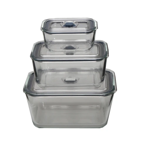 Food preservation borosilicate glass vacuum food container set