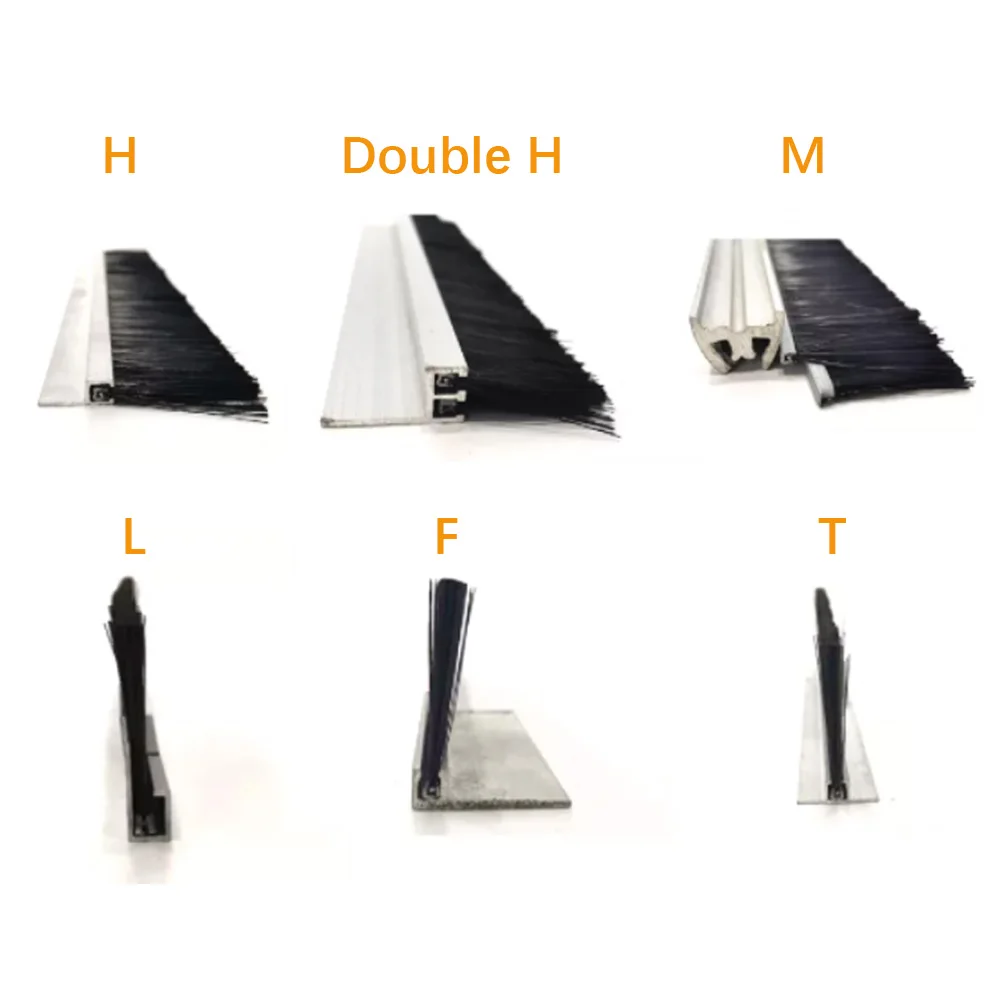 Customized aluminum nylon h l f type window frame door channel sealing cleaning dust-proof weather strip brush